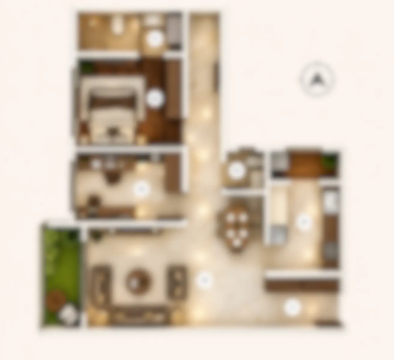 2 BHK floor plan Namrata Boulevard